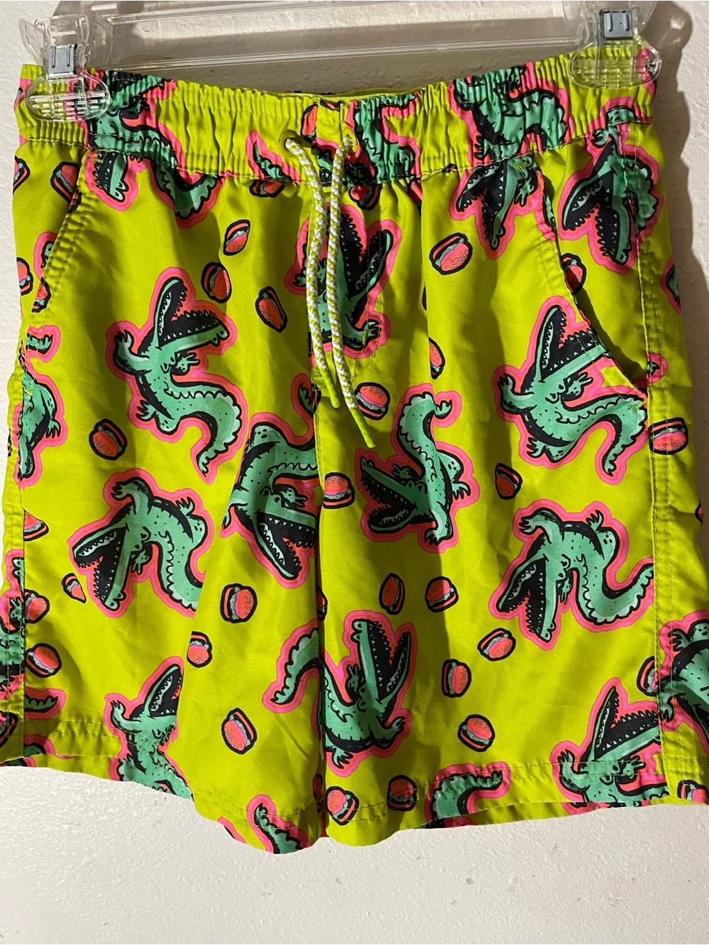 Cat & Jack Neon Lime and Teal Octopus Print Swim Trunks